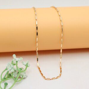 "Chunky Rectangle Chain Rose Gold Necklace, XPNL0181